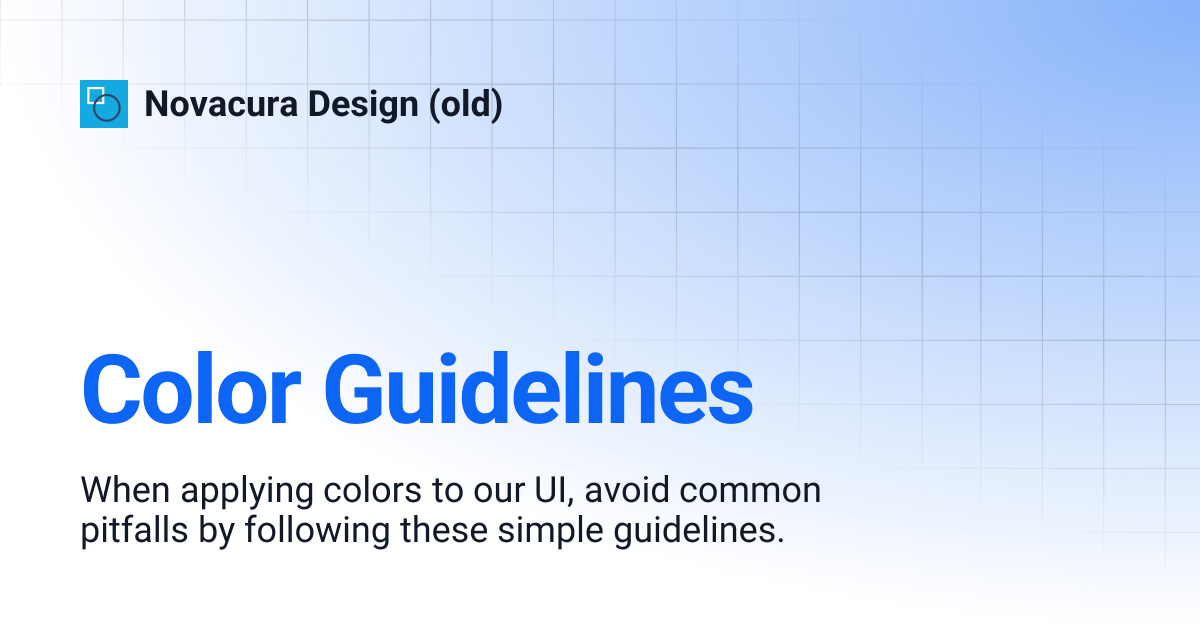 Color Guidelines | Novacura Design (old)